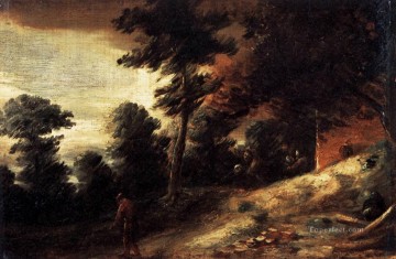 Adriaen Brouwer Painting - twilight landscape Baroque rural life Adriaen Brouwer
